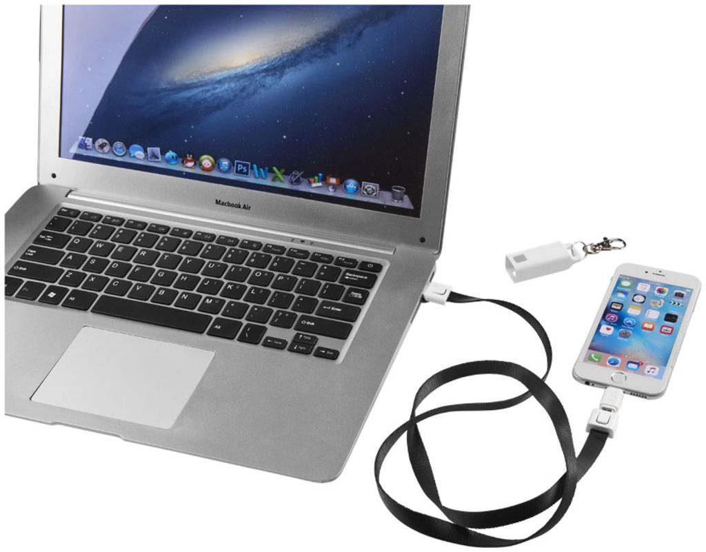 Кабель для зарядки Trace, цвет сплошной черный - 12396900- Фото №5