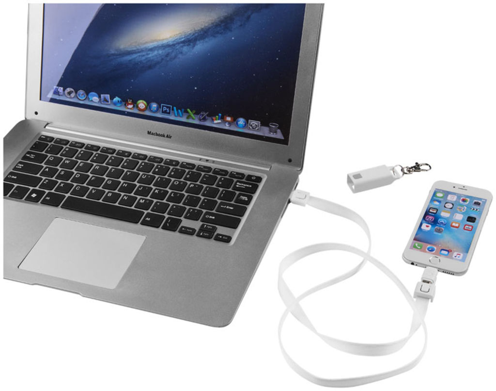 Кабель для зарядки Trace, цвет белый - 12396901- Фото №5 Кабель для зарядки Trace, цвет белый - 12396901- Фото №5