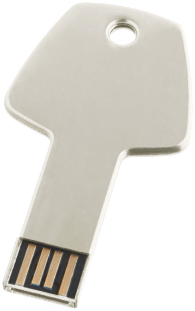 Флешка-ключ алюминиевая 1GB, цвет серебряный