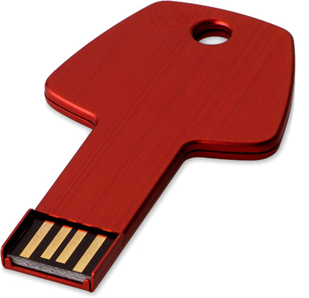 Флешка-ключ алюмінієва 1GB, колір червоний