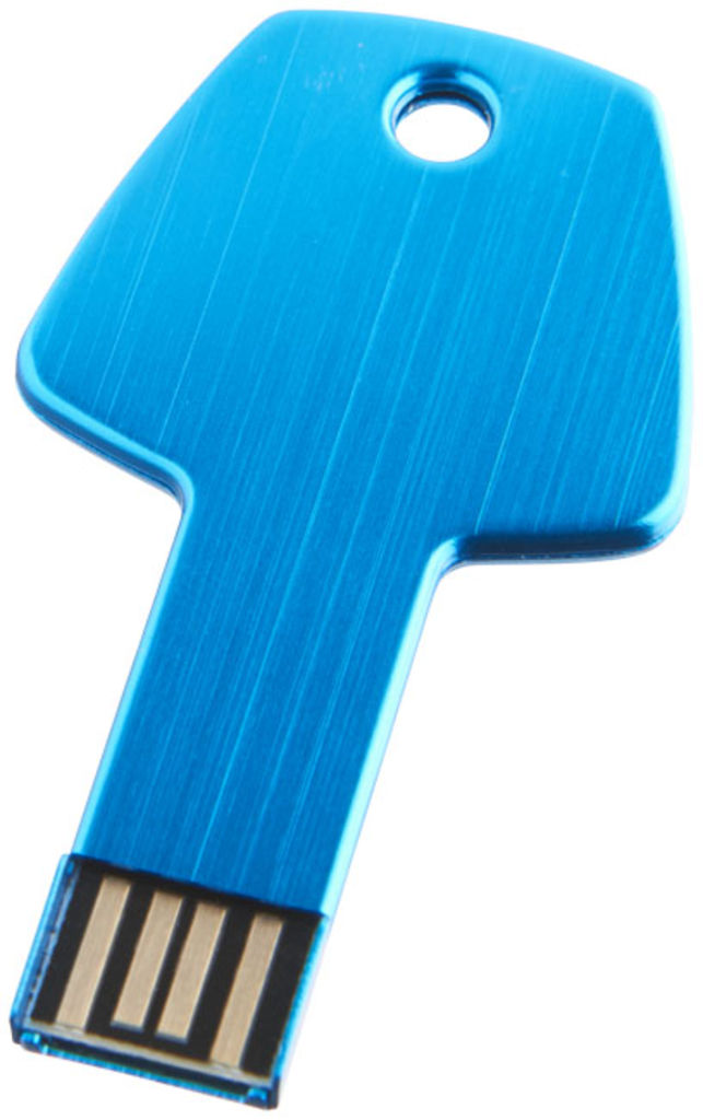 Флешка-ключ алюминиевая 1GB, цвет светло-синий