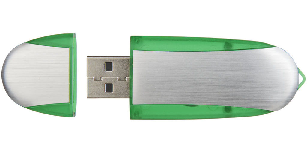 Флешка 4GB, колір зелене яблуко, сріблястий - 1Z30580G-4GB- Фото №5