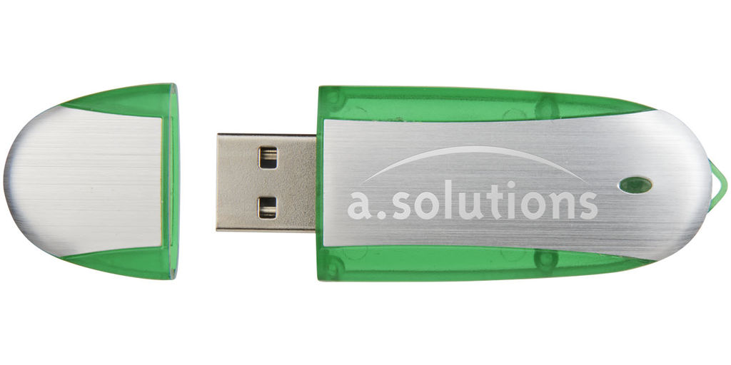 Флешка 4GB, колір зелене яблуко, сріблястий - 1Z30580G-4GB- Фото №6