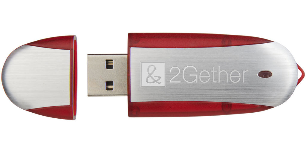 Флешка 4GB, колір червоний, сріблястий - 1Z30582G-4GB- Фото №6