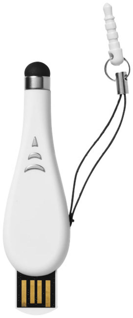 Мини-флешка со стилусом, пластик 1GB, цвет белый - 1Z45001D-1GB- Фото №6