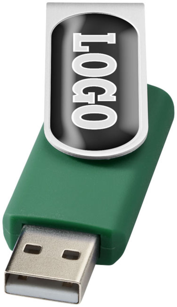 Флешка-твистер 2GB, цвет зеленый