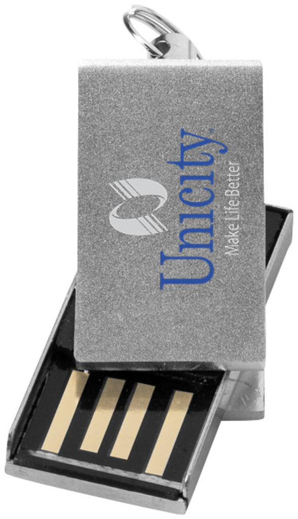 Флешка поворотная мини 8GB, цвет серебряный - 1Z39270D-8GB- Фото №4