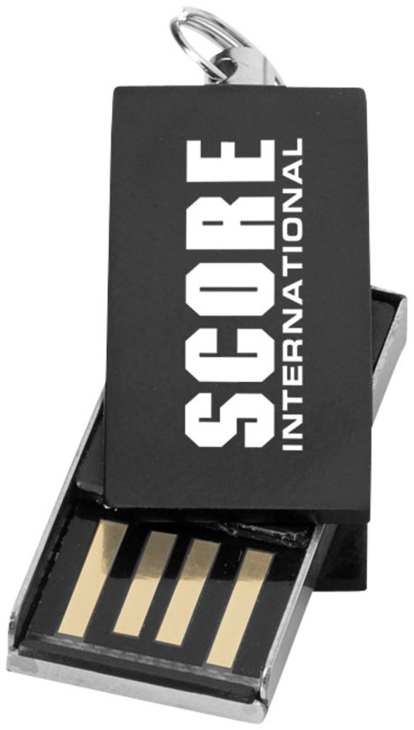 Флешка поворотная мини 16GB, цвет сплошной черный - 1Z39273D-16GB- Фото №4
