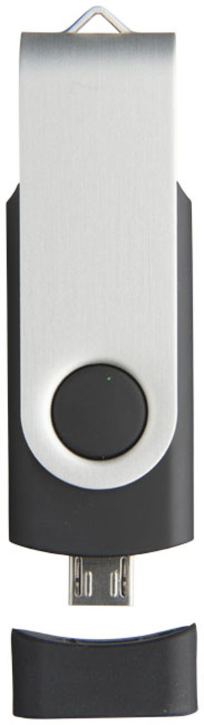 Флешка-твістер 2GB, колір суцільний чорний - 1Z20100D-2GB- Фото №6