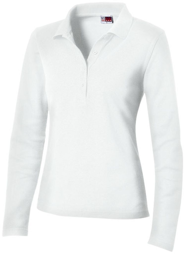 Женская рубашка поло Seattle с длинными рукавами, цвет белый  размер S - XXL