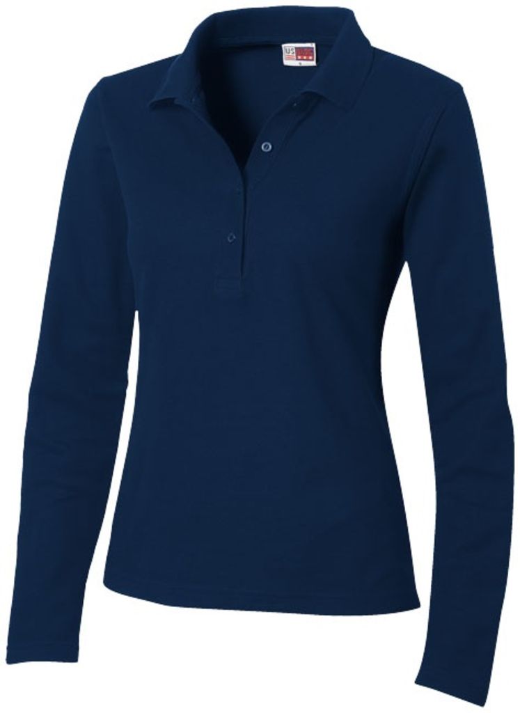 Женская рубашка поло Seattle с длинными рукавами, цвет синий  размер S - XXL
