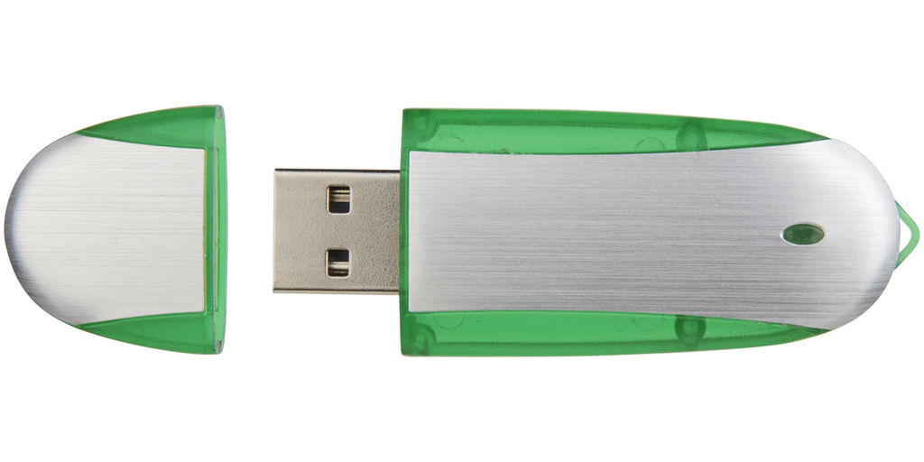 Флешка 16GB, колір зелене яблуко, сріблястий - 1Z30580G-16GB- Фото №2