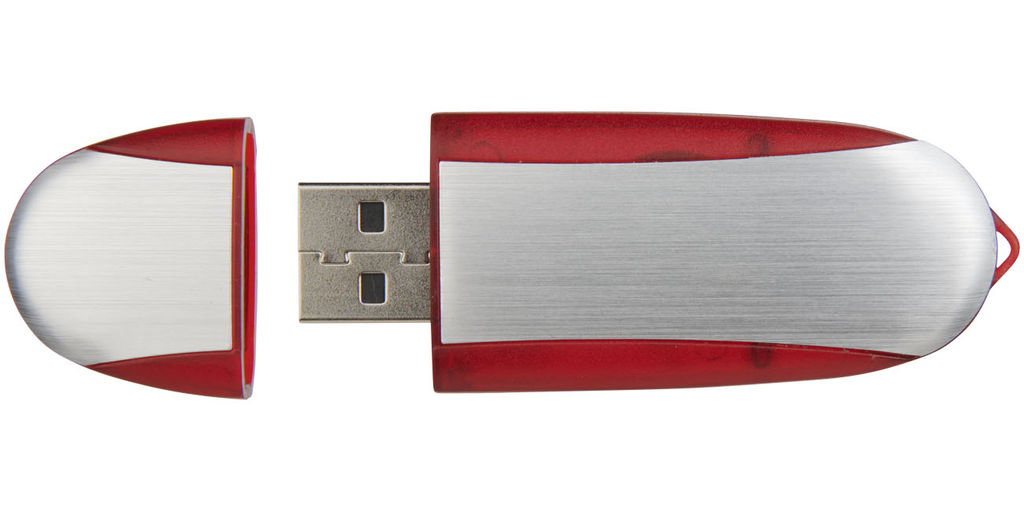 Флешка 32GB, колір червоний, сріблястий - 1Z30582G-32GB- Фото №5