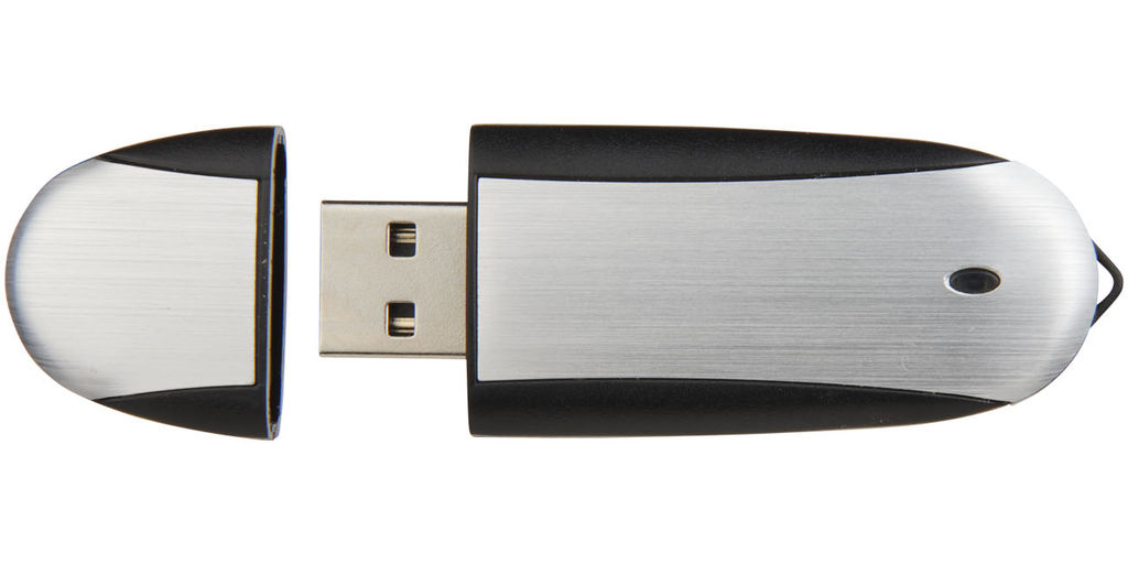 Флешка 32GB, колір суцільний чорний, сріблястий - 1Z30583G-32GB- Фото №2