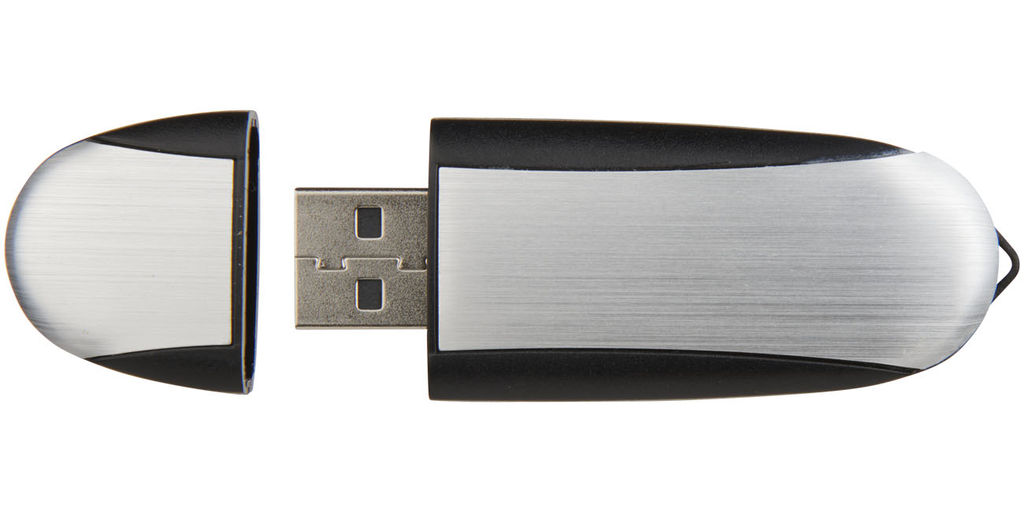 Флешка 32GB, колір суцільний чорний, сріблястий - 1Z30583G-32GB- Фото №5