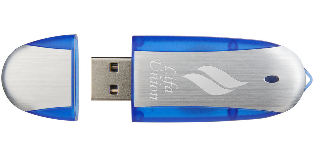 Флешка 8GB, колір синій темний, сріблястий - 1Z38702G-8GB- Фото №6