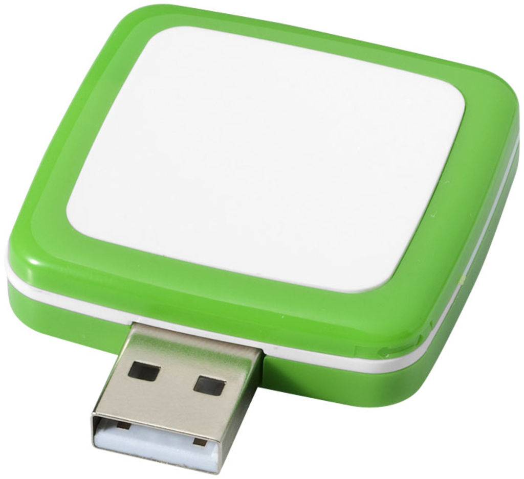 Флешка пластиковая квадратная 8GB, цвет зеленый