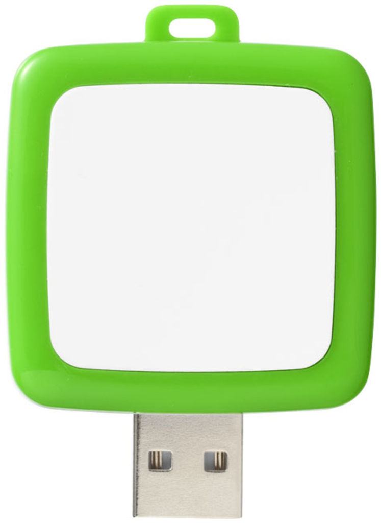 Флешка пластиковая квадратная 16GB, цвет зеленый - 1Z39253D-16GB- Фото №3