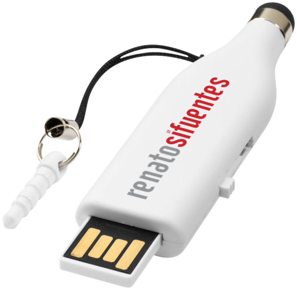 Флешка со стилусом 16GB, цвет белый - 1Z39230D-16GB- Фото №8