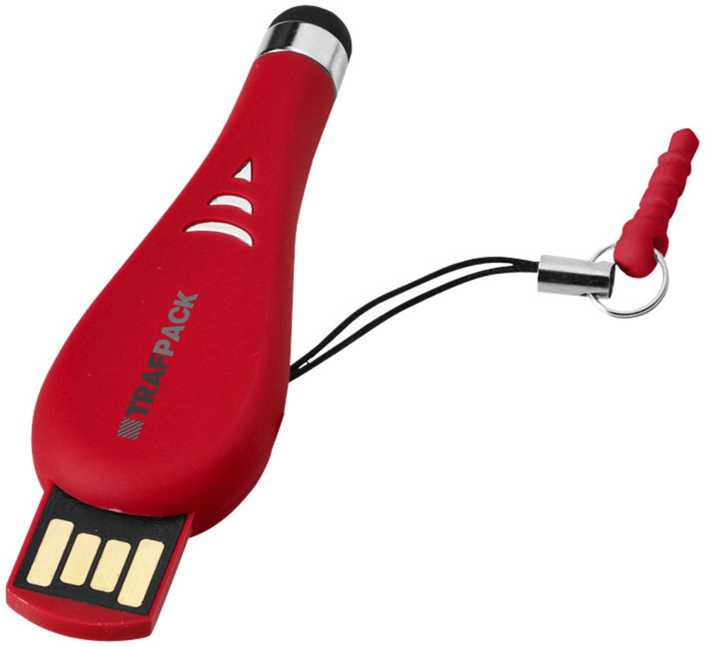 Мини-флешка со стилусом, пластик 32GB, цвет красный - 1Z45003D-32GB- Фото №4