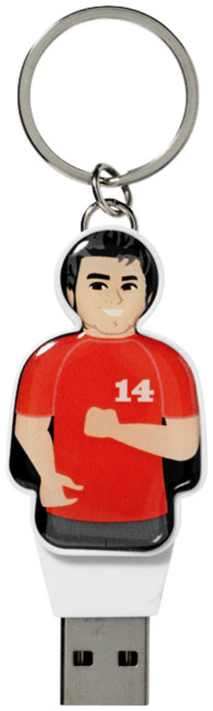 Флешка 8GB, цвет белый, красный - 1Z33773F-8GB- Фото №4