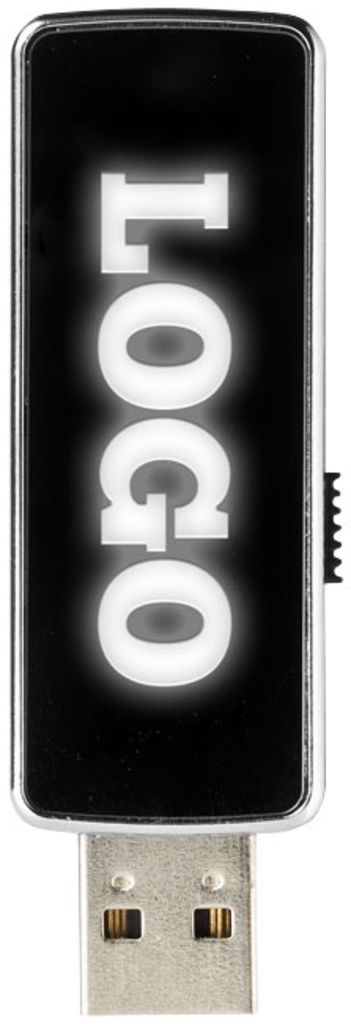Флешка 64GB, цвет сплошной черный, белый - 1Z48001F-8GB- Фото №4