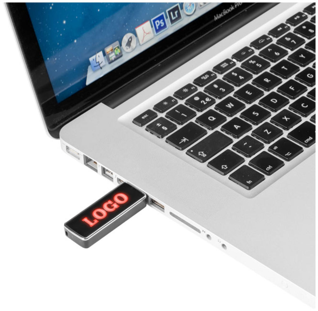 Флешка 64GB, цвет сплошной черный, красный - 1Z48003F-8GB- Фото №3