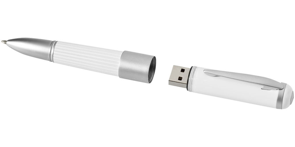 Флешка-ручка металлическая 4GB, цвет белый