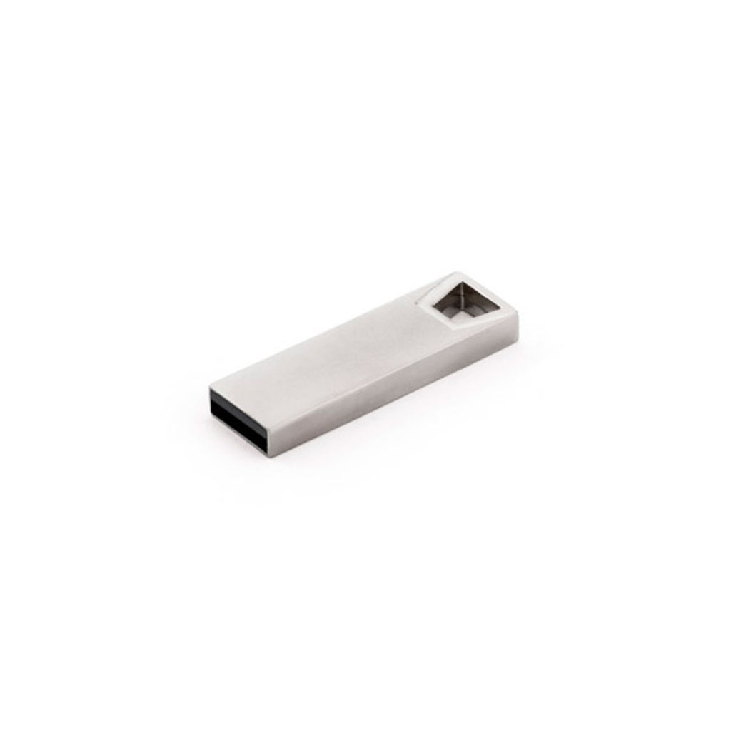Металлическая мини флешка 16GB, цвет сатин серебро