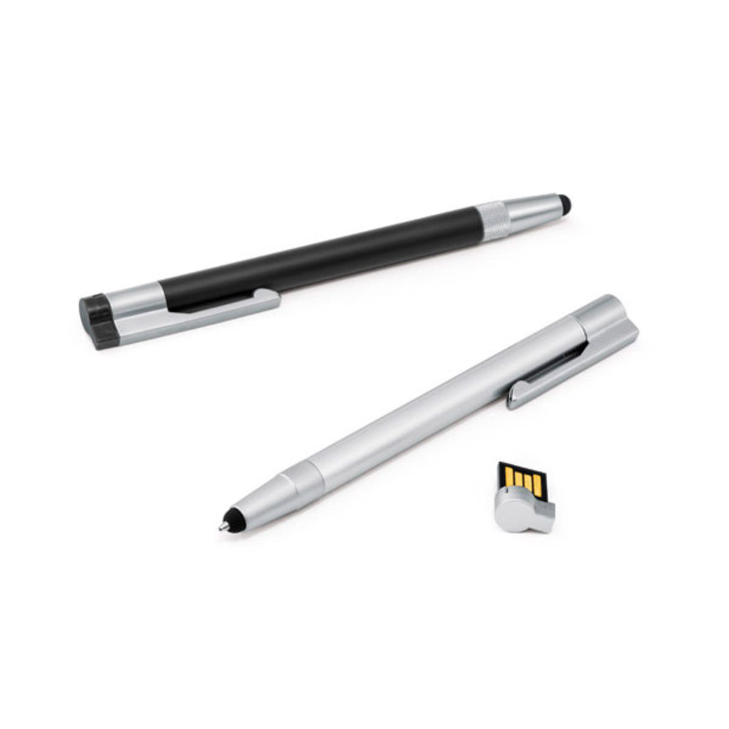 Ручка - флешка 1GB, цвет сатин серебро