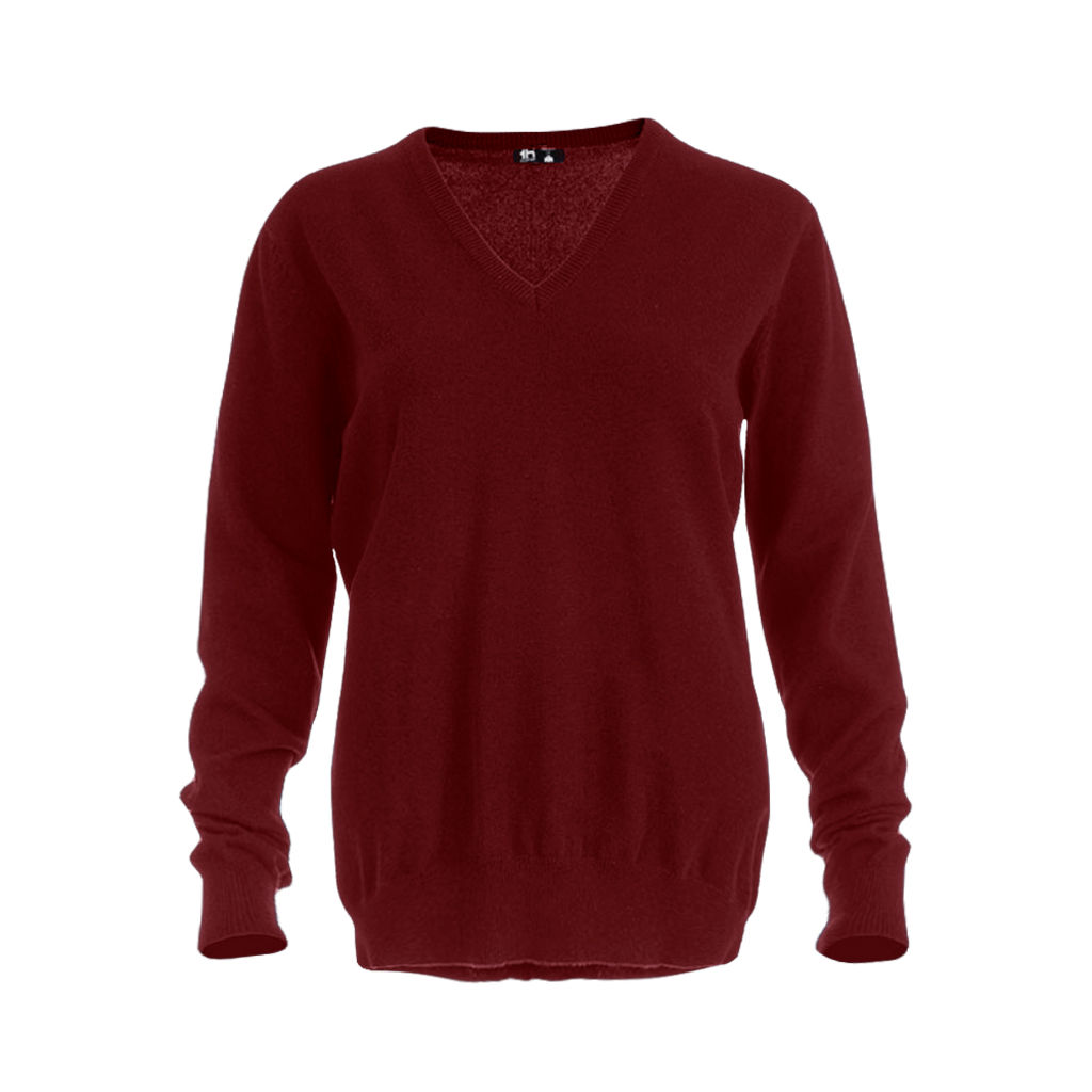 MILAN WOMEN. Женский пуловер с v-образным вырезом, цвет бордовый  размер S