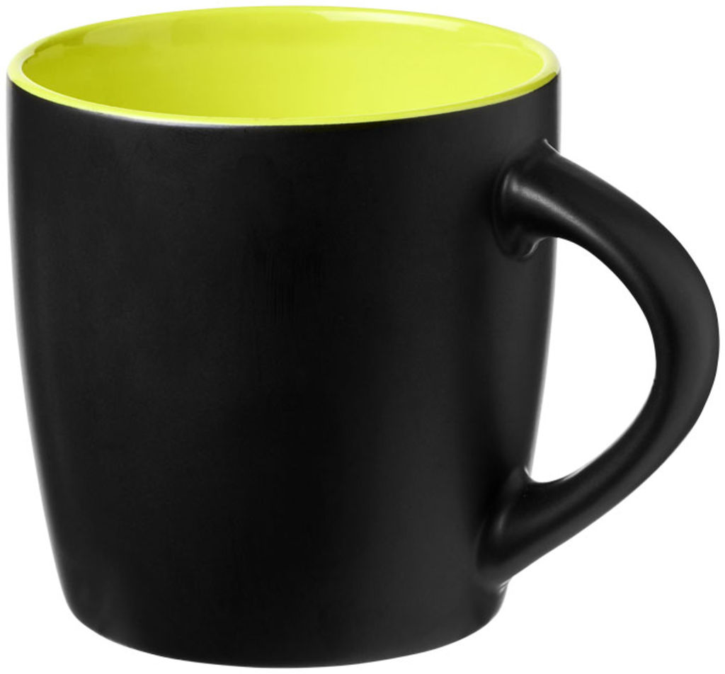 Чашка керамічна Riviera, колір суцільний чорний, лайм