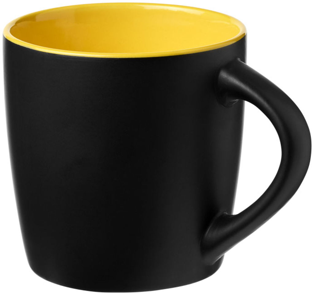 Чашка керамічна Riviera, колір суцільний чорний, жовтий