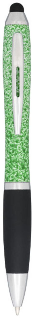 Ручка-стилус шариковая Nash, цвет белый, зеленый