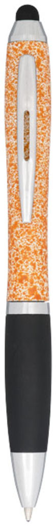Ручка-стилус шариковая Nash, цвет белый, оранжевый