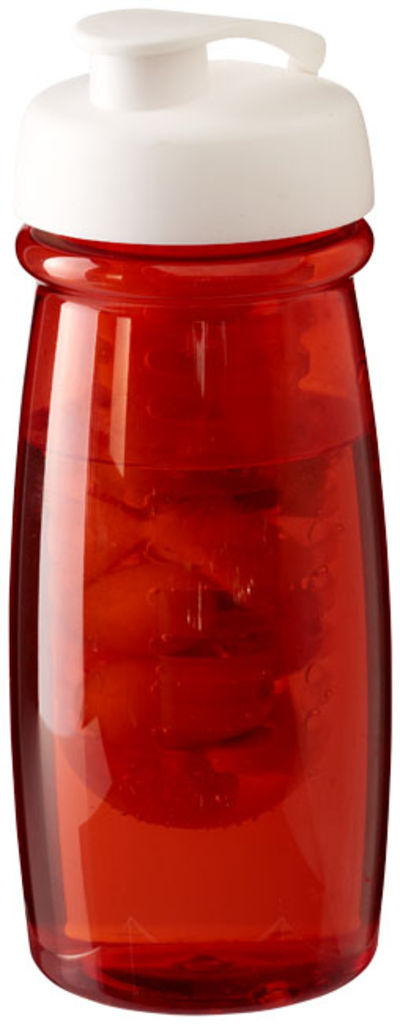 Бутылка спортивная H2O Pulse , цвет красный прозрачный, белый