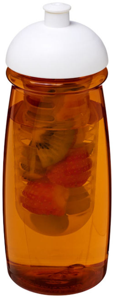Пляшка спортивна H2O Pulse , колір помаранчевий прозорий, білий