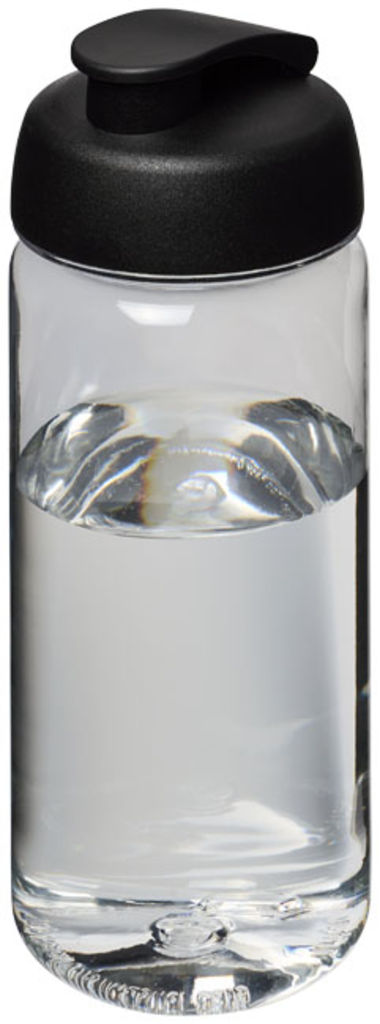 Пляшка спортивна H2O Octave , колір прозорий, суцільний чорний