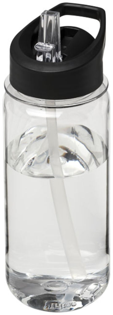 Бутылка спортивная H2O Octave , цвет прозрачный, сплошной черный