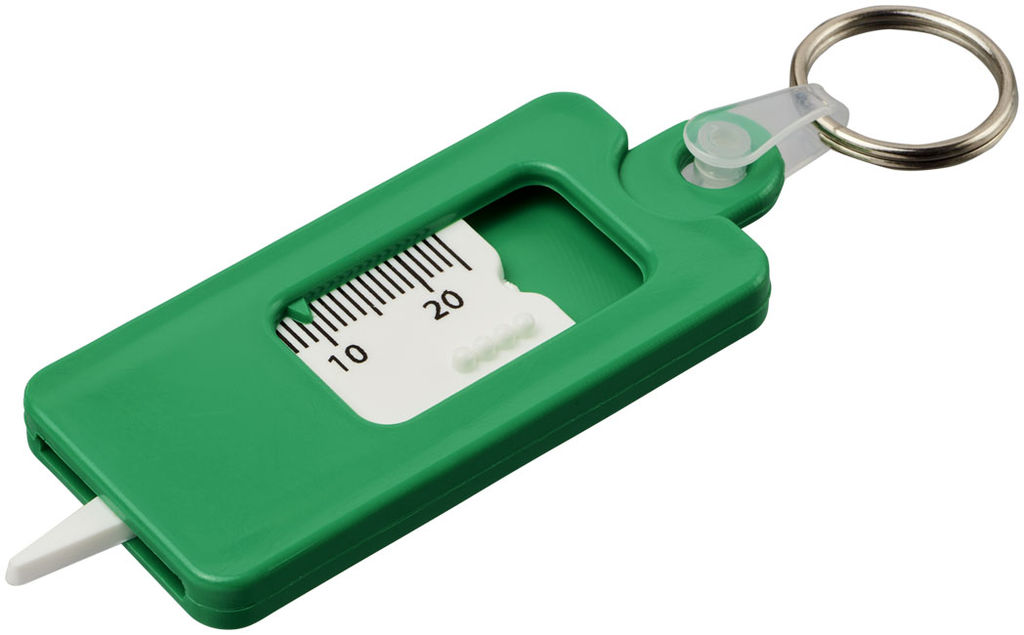 Брелок для перевірки протектора шин Kym, колір зелений