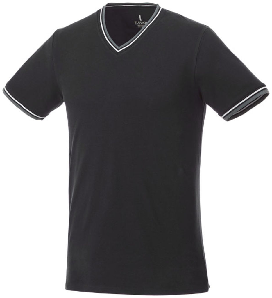 Футболка Elbert мужская с коротким рукавом и кармашком, цвет сплошной черный, серый меланж, белый  размер XS