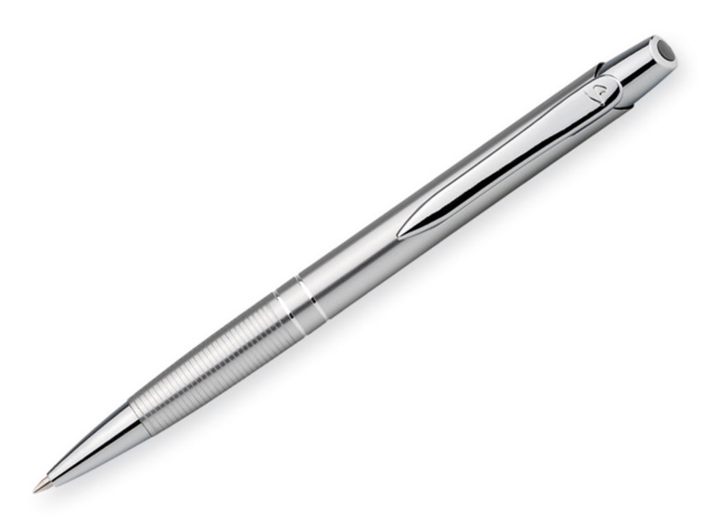 Металлическая шариковая ручка, синие чернила, SANTINI, цвет серебряный