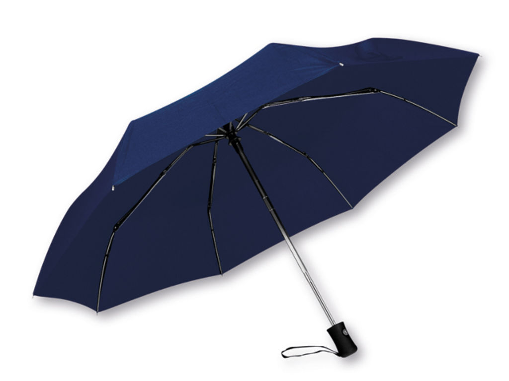 Складной зонт с системой закрытия и открытия, SANTINI, цвет синий