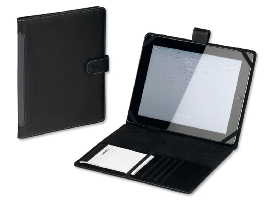 Чохол для iPad з штучної шкіри з блокнотом, колір чорний