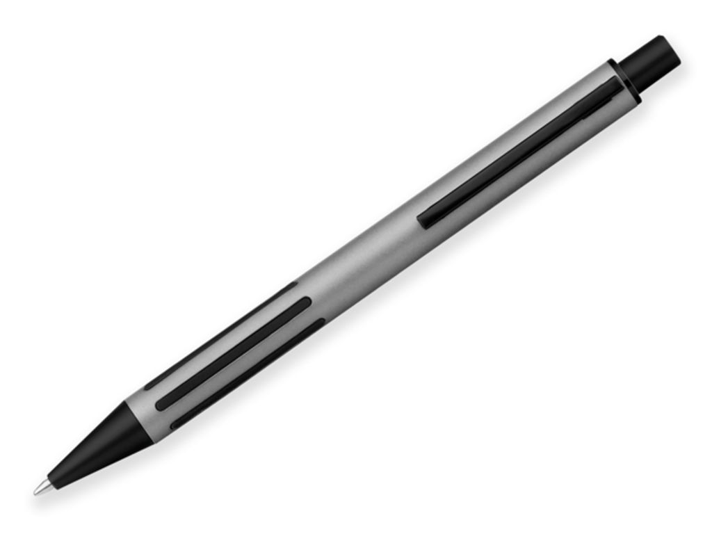 Металлическая шариковая ручка, синие чернила, цвет серебряный