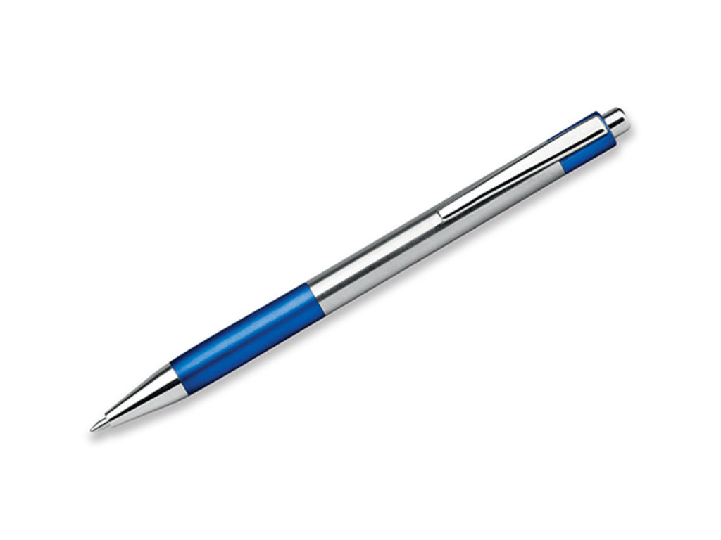 Кулькова ручка з нержавіючої сталі, сині чорнила, колір синій