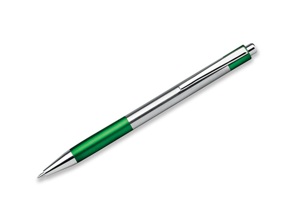 Кулькова ручка з нержавіючої сталі, сині чорнила, колір зелений