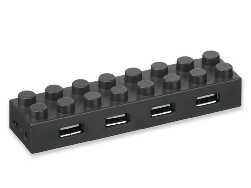 USB-разветвитель 2.0, 4 порта, цвет черный