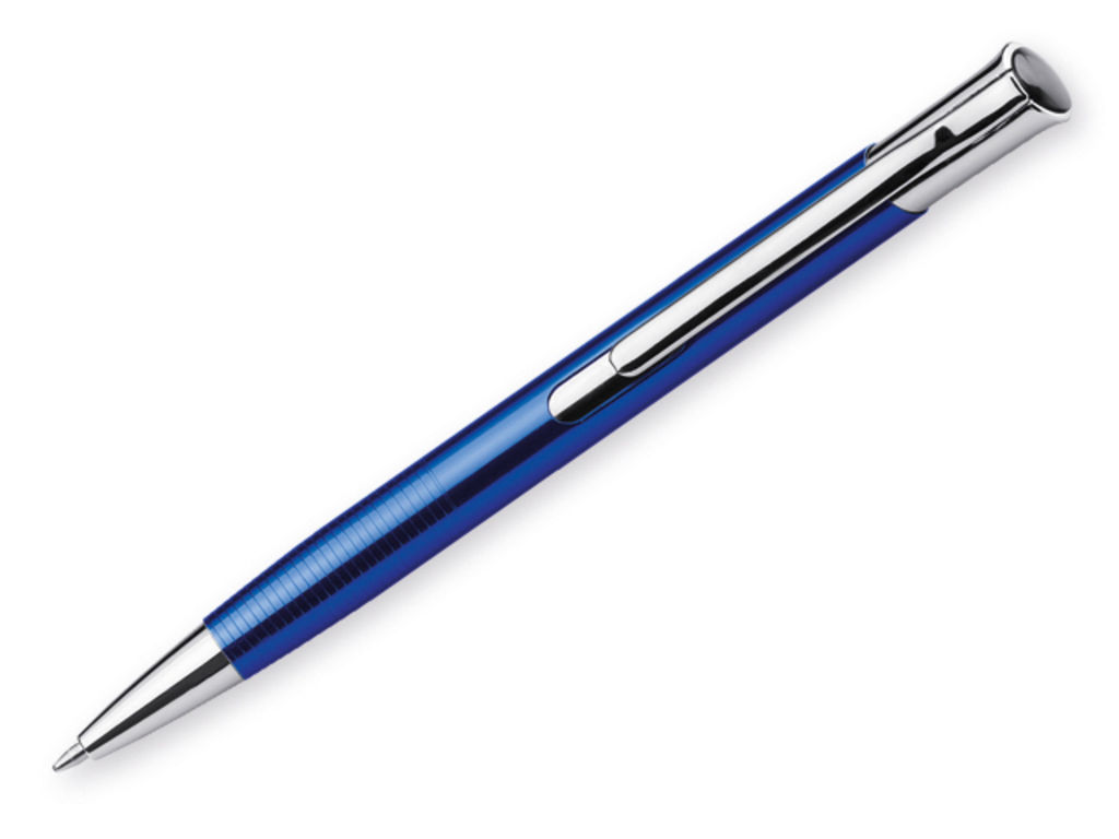 Металева кулькова ручка, сині чорнила, колір синій