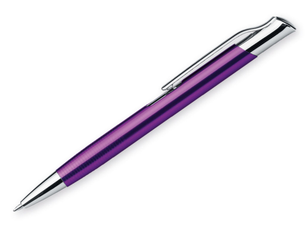 Металева кулькова ручка, сині чорнила, колір пурпурний